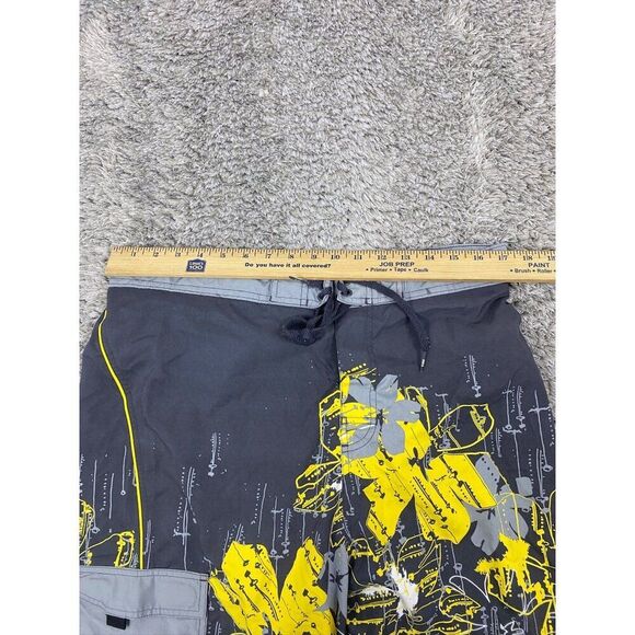 Vtg Nike Board Shorts Mens Extra Large Yellow Floral Diverge Swim Trunks 2000s - Picture 3 of 10